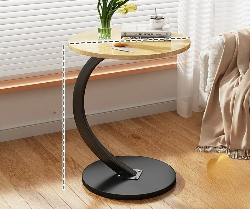 Round Edge Coffee Table with Double Shelf – view 7, modern home furniture